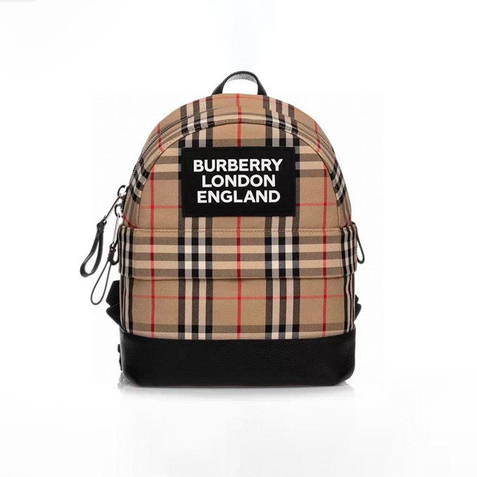 burberry vintage check coated canvas calf leather bottom panel small travel backpack